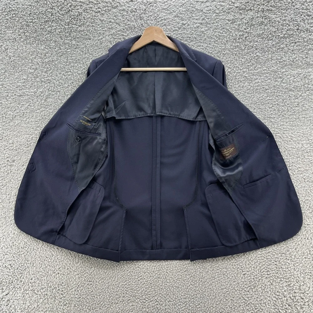 Gutteridge Blazer Mens 36 Navy Blue Wool Superfine 110s Italy Vitale Barberis